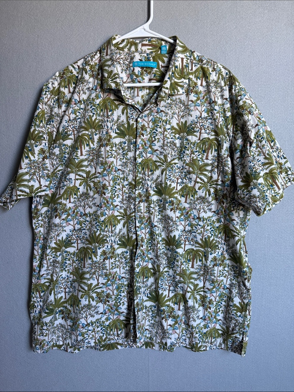 Tori Richard Men’s Hawaiian Short Sleeve Button Up Shirt Sz XL Cotton Spandex